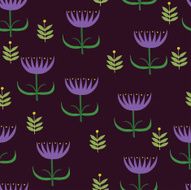 Vector seamless pattern with flowers N22