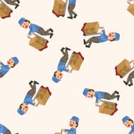 deliveryman cartoon seamless pattern background