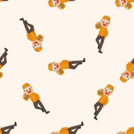 deliveryman cartoon seamless pattern background N2