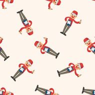 deliveryman cartoon seamless pattern background N3