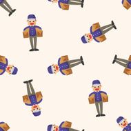 deliveryman cartoon seamless pattern background N4