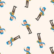 deliveryman cartoon seamless pattern background N8