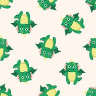 dragon cartoon seamless pattern background