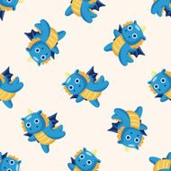 dragon cartoon seamless pattern background N6