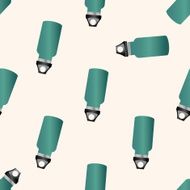 camping water bottle cartoon seamless pattern background