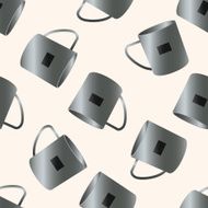 camping steel cup cartoon seamless pattern background