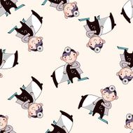 Veterinarian cartoon seamless pattern background N6