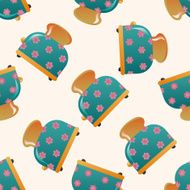 Home appliances theme toaster cartoon seamless pattern background