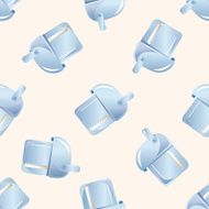 Home appliances theme ectric thermos cartoon seamless pattern background