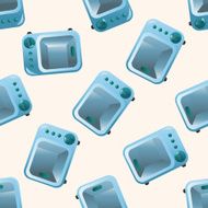 Home appliances theme microwave cartoon seamless pattern background