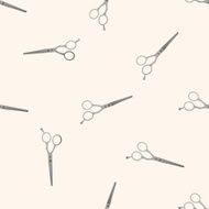 hair products theme scissors cartoon seamless pattern background N2