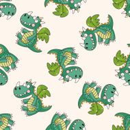 dragon cartoon seamless pattern background N10