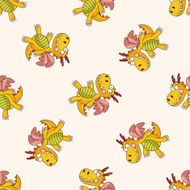 dragon cartoon seamless pattern background N11