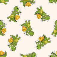 dragon cartoon seamless pattern background N12