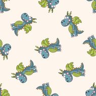 dragon cartoon seamless pattern background N13