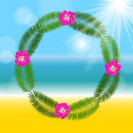 Palm Leaf Frame Background Vector Illustration