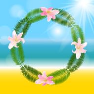 Palm Leaf Frame Background Vector Illustration N2