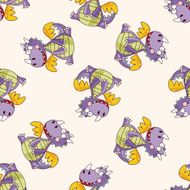 dragon cartoon seamless pattern background N15