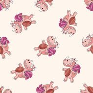 dragon cartoon seamless pattern background N18
