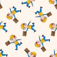 deliveryman cartoon seamless pattern background N10