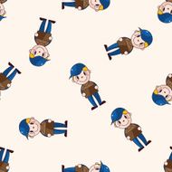 deliveryman cartoon seamless pattern background N11