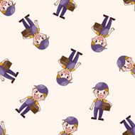 deliveryman cartoon seamless pattern background N12