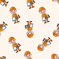 deliveryman cartoon seamless pattern background N13
