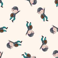 deliveryman cartoon seamless pattern background N14