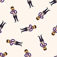 magician cartoon seamless pattern background N2
