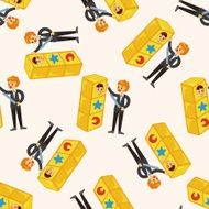 magician cartoon seamless pattern background N3