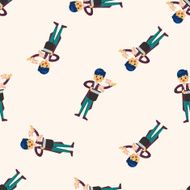magician cartoon seamless pattern background N6