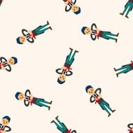 magician cartoon seamless pattern background N9