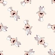 chef cartoon seamless pattern background N10