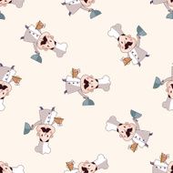 chef cartoon seamless pattern background N12