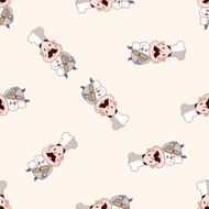 chef cartoon seamless pattern background N13