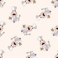 chef cartoon seamless pattern background N16