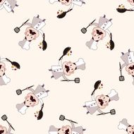 chef cartoon seamless pattern background N17