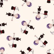 magician cartoon seamless pattern background N10