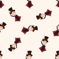 magician cartoon seamless pattern background N13