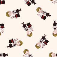 magician cartoon seamless pattern background N15