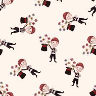 magician cartoon seamless pattern background N17
