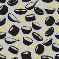 diwali black candles with flame icons seamless pattern eps10