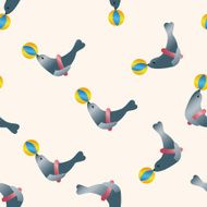 baby toy seadog doll cartoon seamless pattern background N2
