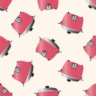 Home appliances theme rice cooker cartoon seamless pattern background