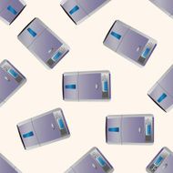 Home appliances theme refrigerator cartoon seamless pattern background N3