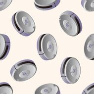 Home appliances theme vacuum cleaner cartoon seamless pattern background