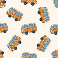 transportation car cartoon seamless pattern background N6