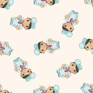 chef cartoon seamless pattern background N22