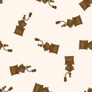 grinding coffee machine cartoon seamless pattern background