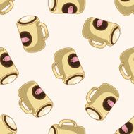 coffee cartoon seamless pattern background N2